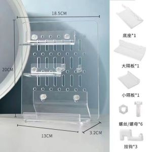 Transparent Acrylic Storage Box Small Card Display Stand Hole Board Organizer Rack Clear Acrylic Hole Board Display Shelf