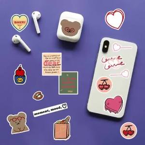 ประเทศเกาหลีใต้ ins หมีน้อยเชอร์รี่รักหน้าปราสาทสาวน่ารักหัวใจมือบัญชีวัสดุสติกเกอร์ตกแต่งสติกเกอร์