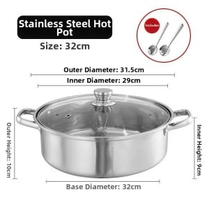 Thick Stainless Steel Dual-Use Hot Pot With Lid