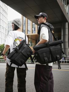 Fashionable Large Capacity Computer Bag Mens Single Shoulder Crossbody Bag Waterproof Travel Cycling Commuting Backpack