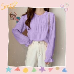 เสื้อแฟชั่นผู้หญิง เสื้อทำงานแขนยาว สีทรงเป็นต้น 4 สี แมทซ์ได้ทุกลุค ผ้านิ่ม ใส่สบาย ดีไซน์ละมูน สาวออฟฟิตต้องมีเลยน๊าาาา