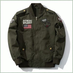 เสื้อแจ็คเก็ตลำลองผู้ชาย เสื้อโค้ท มีเอกลักษณ์ขนาดใหญ่หลวมสะดวกสบายและมีสไตล์แจ็คเก็ต