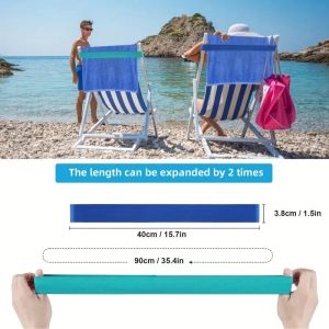 2Pcs Durable Beach Towel Clips Anti-Slip Portable Towel Holder Bands Reusable Towel Fasteners for Outdoor Chair Pool