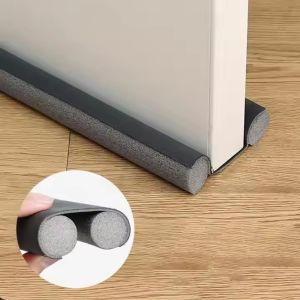 Under Door Draft Stopper Covered with Leather Outer Underdoor Noise Stopper Gap Filler Bottom Sweeps for Interior Door Noise