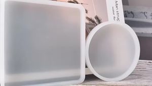 OUHOE | ⑧ Transparent Fluid Arts Square Coaster Resin Casting Molds Silicone Epoxy Jewelry Pendant Agate Making Mould Tool DIY Accessory