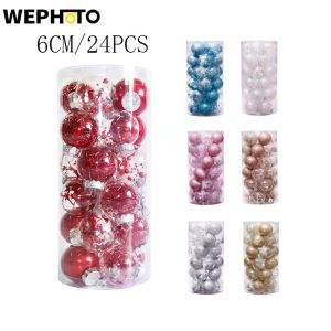 24pcs 4/6cm Christmas Ball Ornaments Xmas Balls Baubles Set with Stuffed Delicate Sparkling Christmas Tree Balls Decoration for Xmas Halloween Home DIY Decor Christmas Baubles Clear Fillable