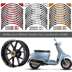 12" Reflective Motorcycle Wheel Sticker Waterproof Rim Stripe Tape Decal for Lambretta X300