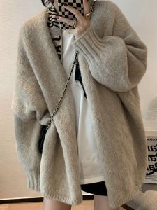 Soft Cozy Gentle Style Korean Version Spring New Knitted Sweater Cardigan Womens Fashion Small Size V-neck Long Sleeve Coat