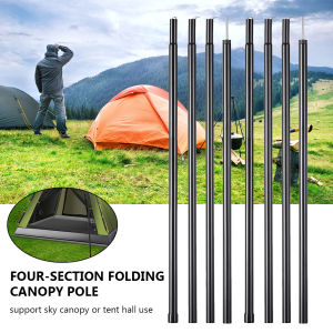 [Arrived within 3 days] 2m/6.6ft Tent Awning Pole Folding Zinc Plated Iron Tube Canopy Rod Outdoor Camping Accessories