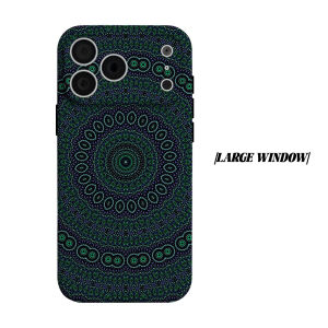 BILIBILI | Green Dot Mandala Tile Phone Case for iPhone 18 17 16 15 14 13 12 11 Air Pro Max Plus Double-layer Cover