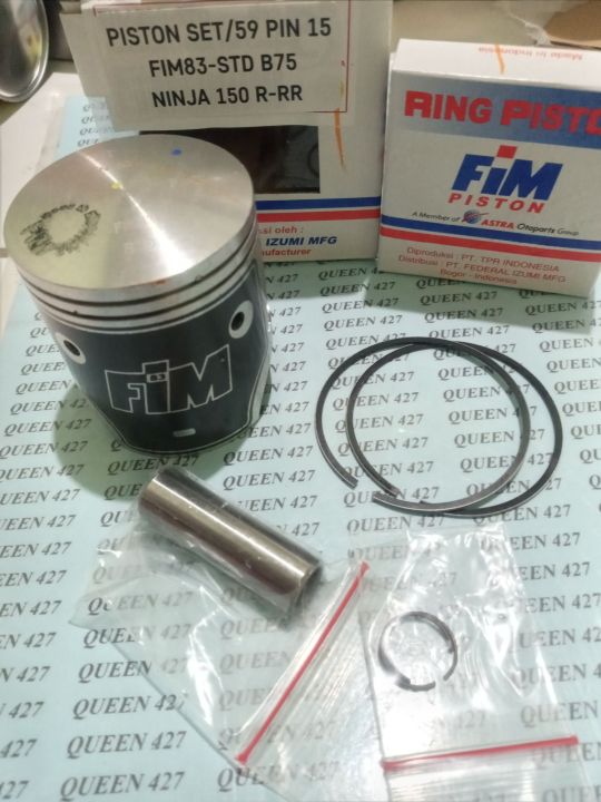 PISTON KIT SEHER SET RING KAWASAKI NINJA 150 R RR 2 TAK B75 RACING PEN 15 MM TEFLON FIM