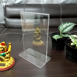 WJS - Tempat Brosur A5 Potrait 2 Sisi Akrilik 1.5mm & 2mm / Tent Holder / Tent Card Stand Display