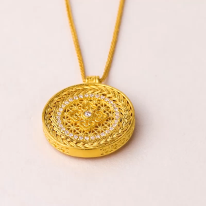 Chow Sang Sang 周生生 999.9 24K Pure Gold Cultural Blessings The Oriental Gold Necklace 47cm 95730N