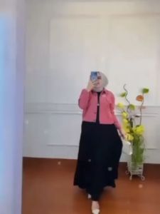 BELIN SET QUTER JAKET ROMPI + INER DRESS SUSUN KEKINIAN WANITA MUSLIM TERBARU