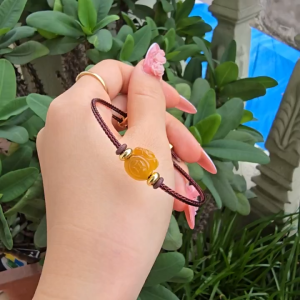 Q1575 Vòng túi tiền MH Vàng Tâm VIP dây cáp cho mệnh Thổ và Kim - Phong Thuỷ TUDO