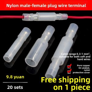 Nylon Interlocking Terminal Wire Male And Female Connector Fully Insulated Bullet Head Repeated Plugging And Unplugging Terminal