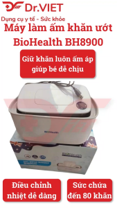 Máy Làm Ấm Khăn Ướt BIOHEALTH BH8900 - Làm ấm khăn nhanh và đồng đều màn hình LED sức chứa 80 khăn giữ khăn ấm tiện lợi cho mẹ và bé tại nhà
