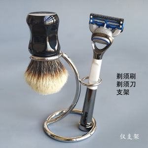 Silver Metal Mens Shaving Razor Stand Holder Simple Design Shaving Brush Bracket Wall Mounted Bathroom Accessories