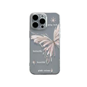 Lihong Gold Butterfly Transparent Soft Silicone Phone Case for Vivos50 S30Promini S20 Lens S19 Protective Cover S18Pro Creative Artistic Anti-fall