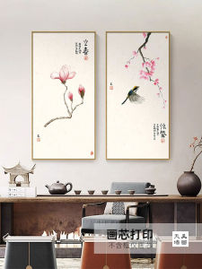New Chinese Style Vertical Decorative Painting Twenty-Four Solar Terms Tea Room Entrance Wall Art Modern Home Decor