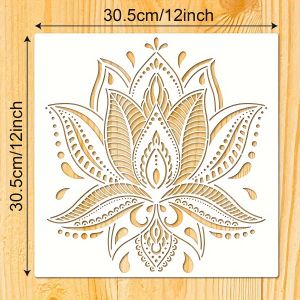 1PC Mandala Stencil 11.8x11.8 inch Reusable Painting Template for Wall Decor Yoga Room Wood Signs Fabric DIY Crafts