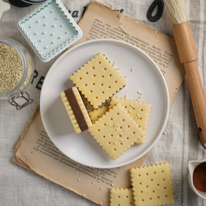 Classic Japanese Style Coffee Filled Biscuit Mold Spring Press Model Retro Kitchen Baking Tools DIY Pastry Making Mould