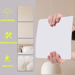 5Pcs 3D Square Mirror Wall Sticker Self Adhesive Acrylic Mirrors for DIY Home Decor Reflective Soft Mirror Stickers