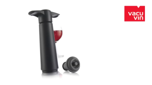 The Original Vacu Vin Wine Saver with 3 Vacuum Stoppers – Black