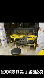 Industrial Wrought Iron Outdoor Leisure Dining Table Bar Table Chair Coffee Milk Tea Shop Sofa Lifting Round Table Chair