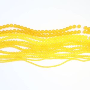 1 Strand Orange Yellow Chalcedony Beads 4/6/8/10/12mm Round Natural Stone Beads For Jewelry Making DIY Bracelets Charms Findings