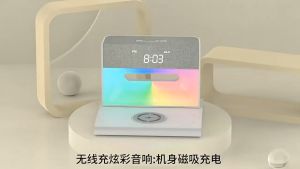 พร้อมส่ง N102ลำโพงบลูทูธแบบพกพาอเนกประสงค์ภายในที่ชาร์จไร้สายโทรศัพท์มือถือตั้งโต๊ะสีสันสดใสโคมไฟตั้งโต๊ะขนาดเล็กนาฬิกา