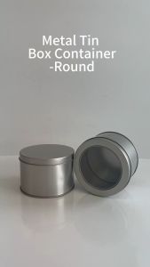 Wholesale  Solid Round Tin Box Aluminium Silver Metal Tin Containers Gifts Box best for cookies Tea Coffee packaging box