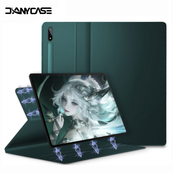 Case For Samsung Galaxy Tab S7 Plus S7 FE S8 Plus S9 Plus S9 FE+  S10 Plus With Built-in Pencil Holder Magnetic Tablet Smart Cover 
