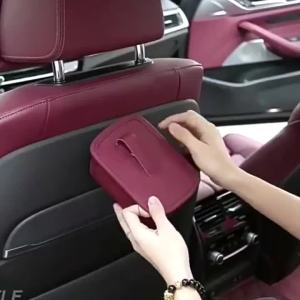 Kcimo PU Leather Car Door Cup Holder Box Back Clip Design Drink Rack Storage Bin Universal Car Seat Back Water Cup Box Organizer
