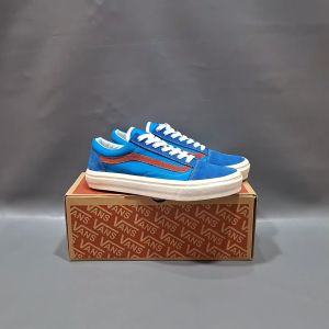 SEPATU VANS21 OLD SKOOL VAULT OG BIRU LAUT LIST MAROON KANVAS 36-43