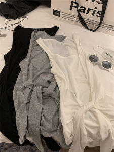 KKSTUDIO Wall Knocking Recommendation Design Sense Knot Strap Vest Womens Summer Korean Style Lazy Fashionable Top