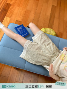 Flared Ruffles Stripe Shorts For Petite Leisure Pants