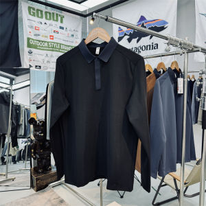 South Korea Fabric! Golf Series Classy Outdoor Sports Quick-Drying Breathable Heattech Single-Layer Fleece-Lined Long Sleeves Polo Shirt