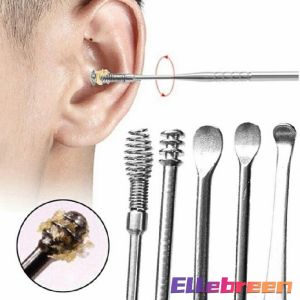 Ear Picks Set Stainless Steel Ear Cleaning Brush Wax Remover Curette Ear Cleaner with box