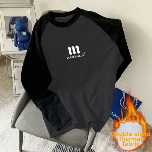 Thermal Fleece Lined Raglan Long Sleeve T-Shirt for Men