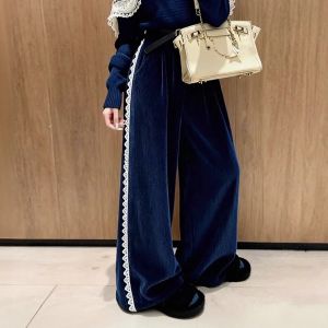 XUECAIQI | Christmas Winter Outfit Set Knit Top Lace Off-shoulder Flared Pants
