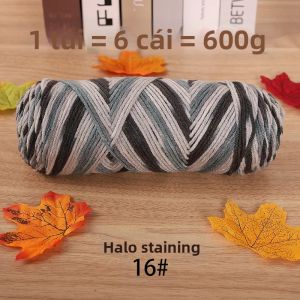 Gói 6 Cuộn Len Acrylic 5 Lớp Nhiều Màu Sắc Chuyển Sắc 600g/cuộn Dùng Để Đan Móc Thủ Công Áo Len Khăn Quàng Cổ Mũ Găng Tay Đồ Thủ Công Mùa Thu Đông