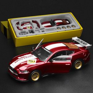 1:42 Diecast Miniatur Mobil Paduan Mobil Mainan Anak Mainan Anak Ford 2018 Mustang GT Model Balap Seri DIY