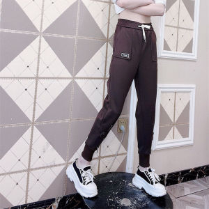 High Waist Drawstring Fleece Lined Trousers Harlan Pants Casual Sports Harlan Pants Zipper All Match Autumn Winter Womens Jeans