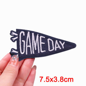 Sport Football Game Day Embroidered Patches American Football Pennant Cheerleader Iron On Patches For Clothes Game Day Patch