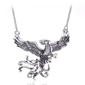 Phoenix Chinese Legend Undead Bird Pendant Necklace Paper Box  Set Halloween Easter Christmas Medieval Necklace Fawkes