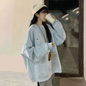 เสื้อสเวตเตอร์คอวีแขนยาวทรงหลวมสไตล์เกาหลีสำหรับผู้หญิงในฤดูใบไม้ผลิ ฤดูใบไม้ร่วง ฤดูหนาว เสื้อคลุมกันหนาวแบบบาง แฟชั่น