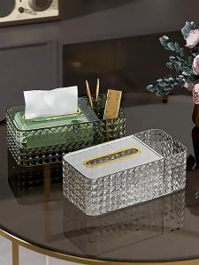 OFM-C969 Kotak Tisu Diamond Serbaguna dengan 2 Slot Penyimpanan Remote / Tempat Penyimpanan Tissue