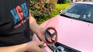 Mazda CX30 CX-30 Carbon Fiber Glossy Black Front Grille Trim Rear Trunk Emblem Logo Cover 3D Garnish