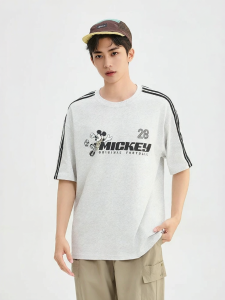 SANFU | Áo Thun Sọc Bên In Hình Mickey